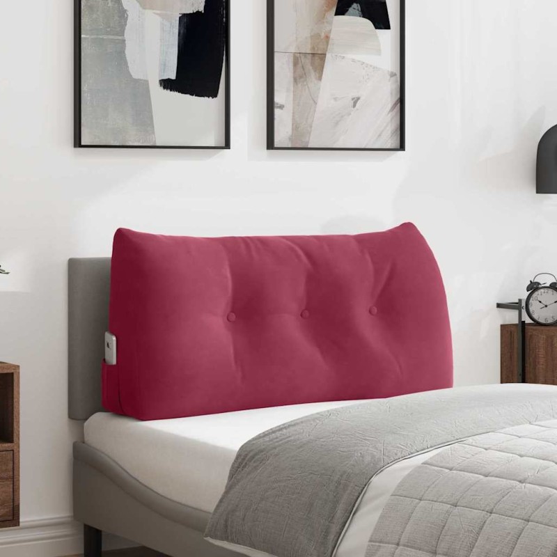 vidaXL Μαξιλάρι Πλάτης Κόκκινο 100 x 24 x 50 εκ Βελούδο