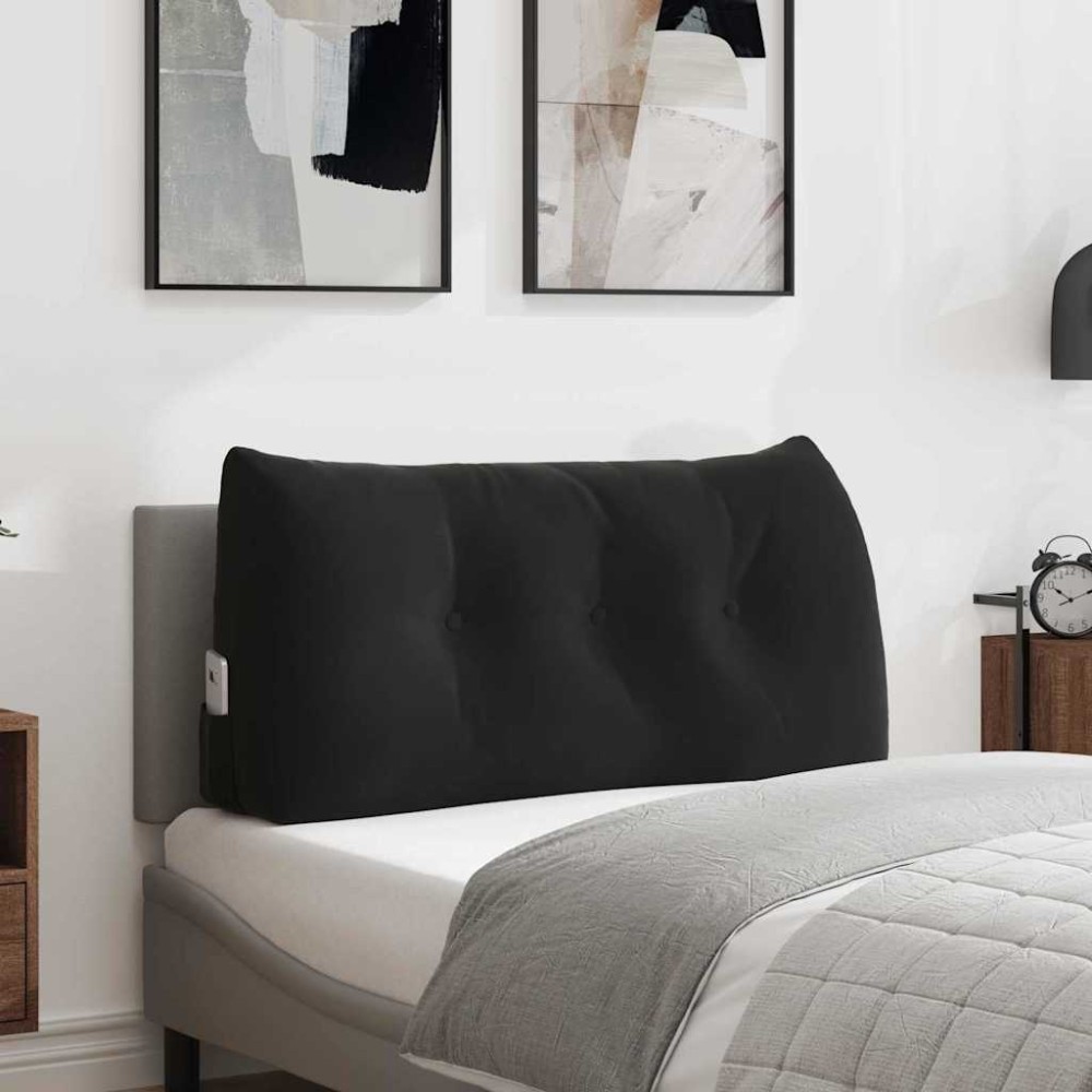 vidaXL Μαξιλάρι Πλάτης Μαύρο 100 x 24 x 50 εκ Βελούδο