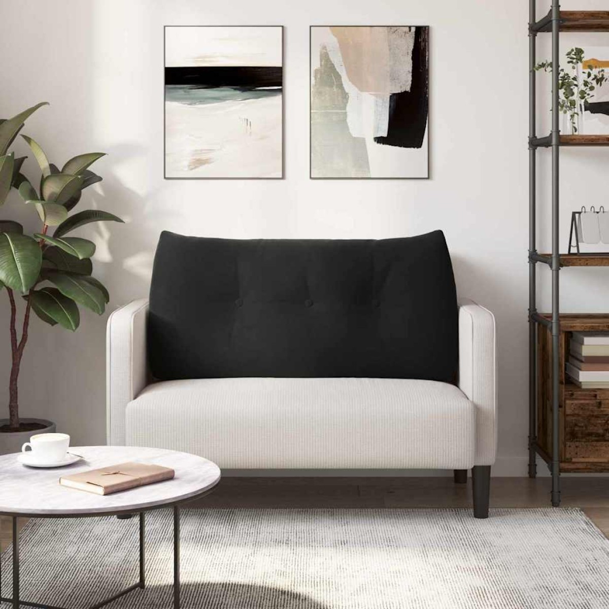 vidaXL Μαξιλάρι Πλάτης Μαύρο 100 x 24 x 50 εκ Βελούδο