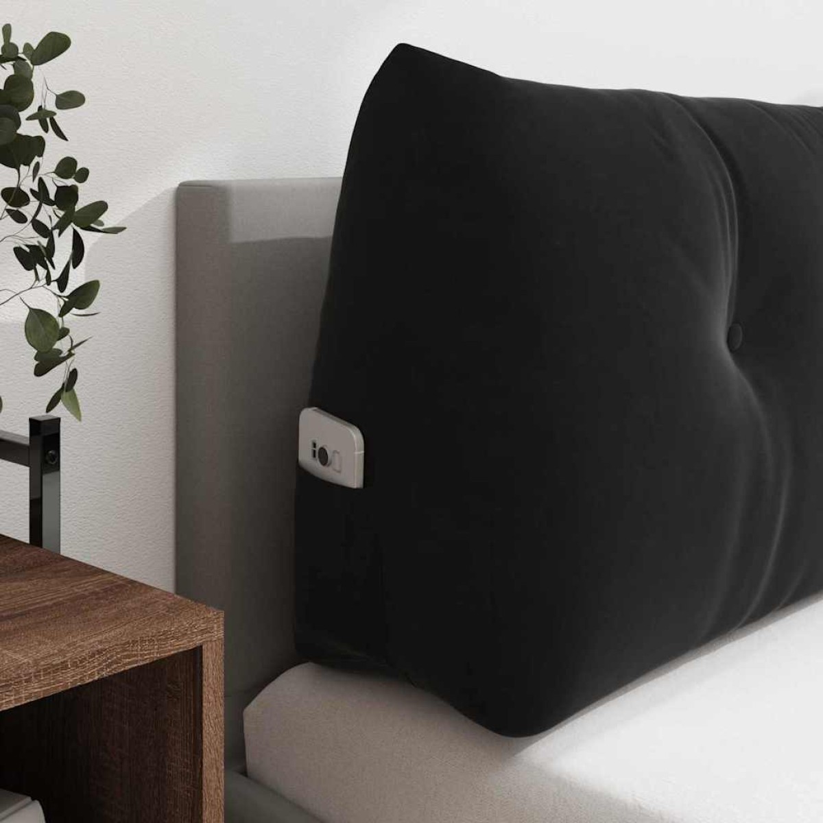 vidaXL Μαξιλάρι Πλάτης Μαύρο 100 x 24 x 50 εκ Βελούδο