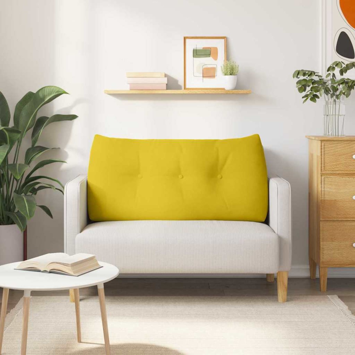 vidaXL Μαξιλάρι Πλάτης Κίτρινο 100 x 24 x 50 εκ Βελούδο