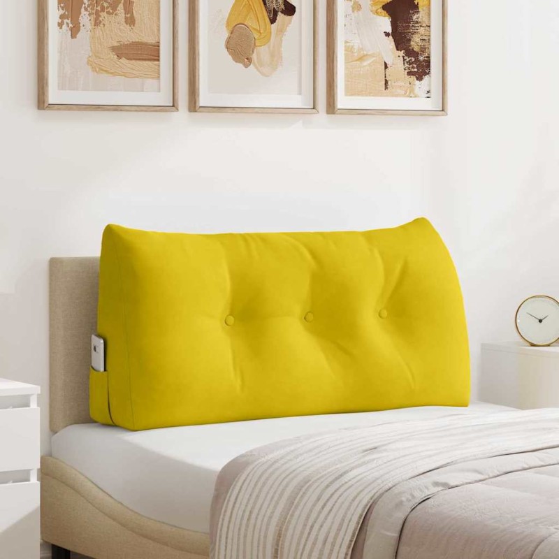 vidaXL Μαξιλάρι Πλάτης Κίτρινο 100 x 24 x 50 εκ Βελούδο