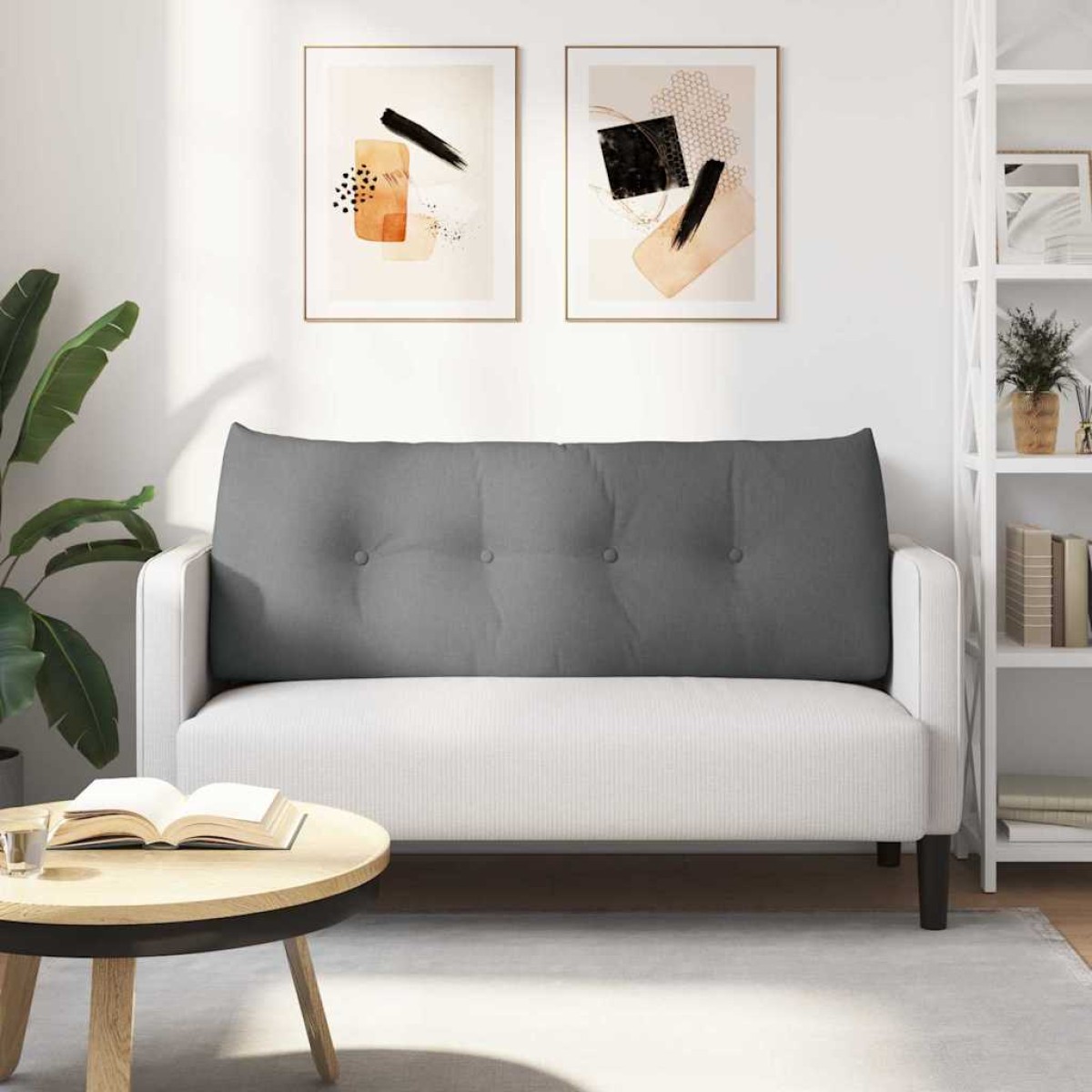 vidaXL Μαξιλάρι Πλάτης Σκούρο Γκρι 120 x 24 x 50 εκ ύφασμα