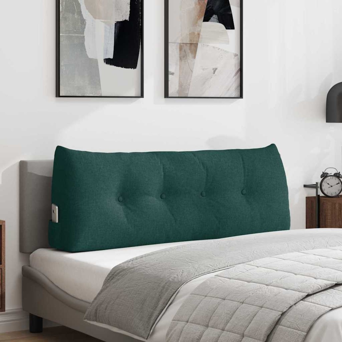 vidaXL Μαξιλάρι Πλάτης Σκούρο Πράσινο 120 x 24 x 50 εκ ύφασμα