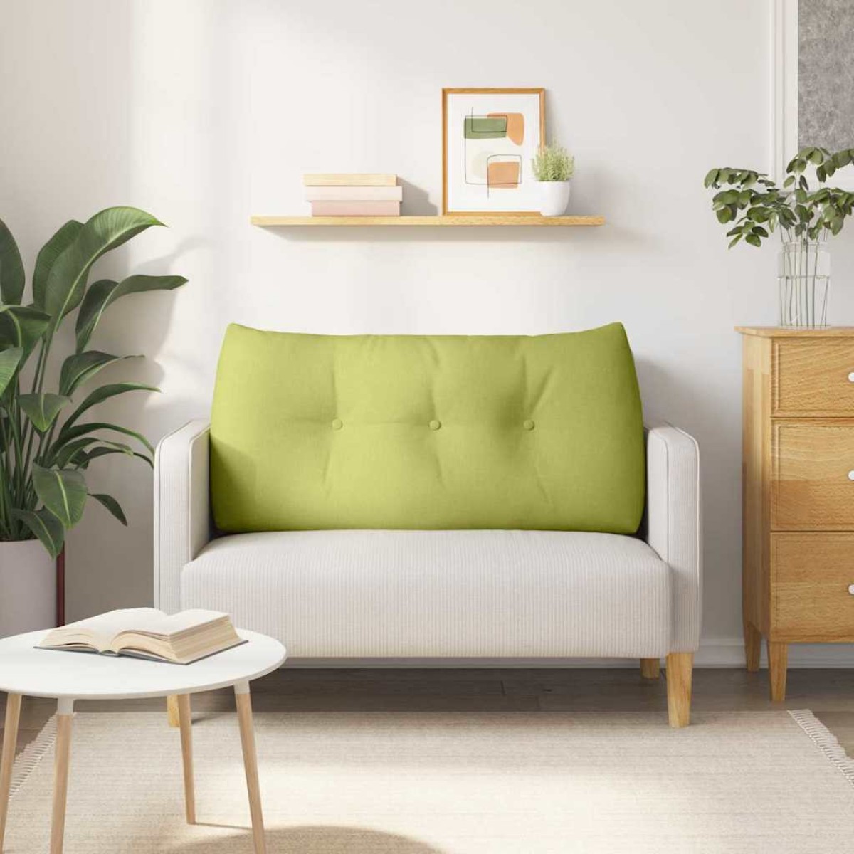 vidaXL Μαξιλάρι Πλάτης Ανοιχτό Πράσινο 120 x 24 x 50 εκ ύφασμα