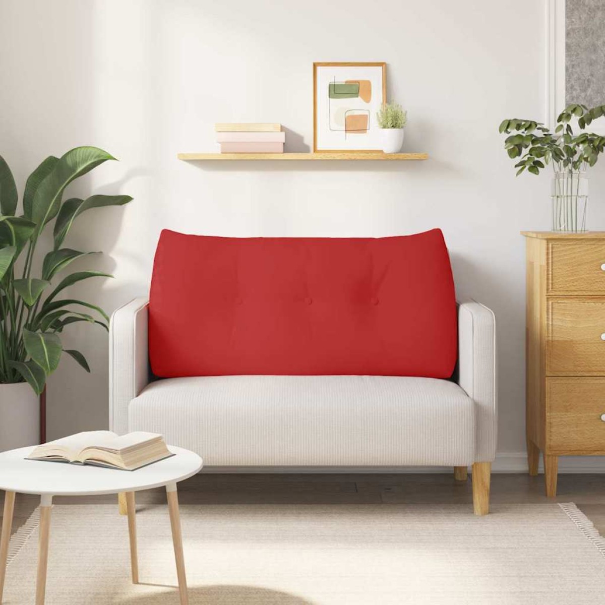 vidaXL Μαξιλάρι Πλάτης Κόκκινο 120 x 24 x 50 εκ ύφασμα