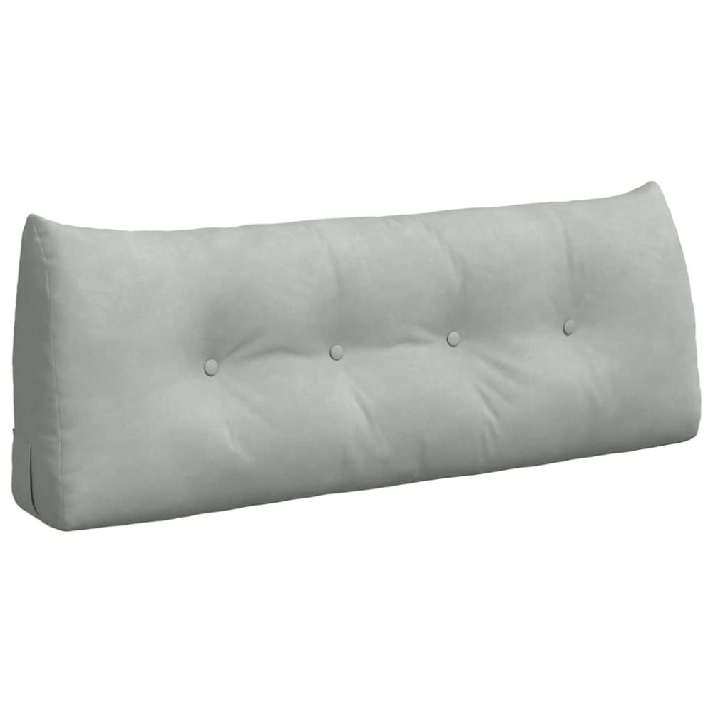 vidaXL Μαξιλάρι Πλάτης Ανοιχτό γκρι 120 x 24 x 50 εκ Βελούδο
