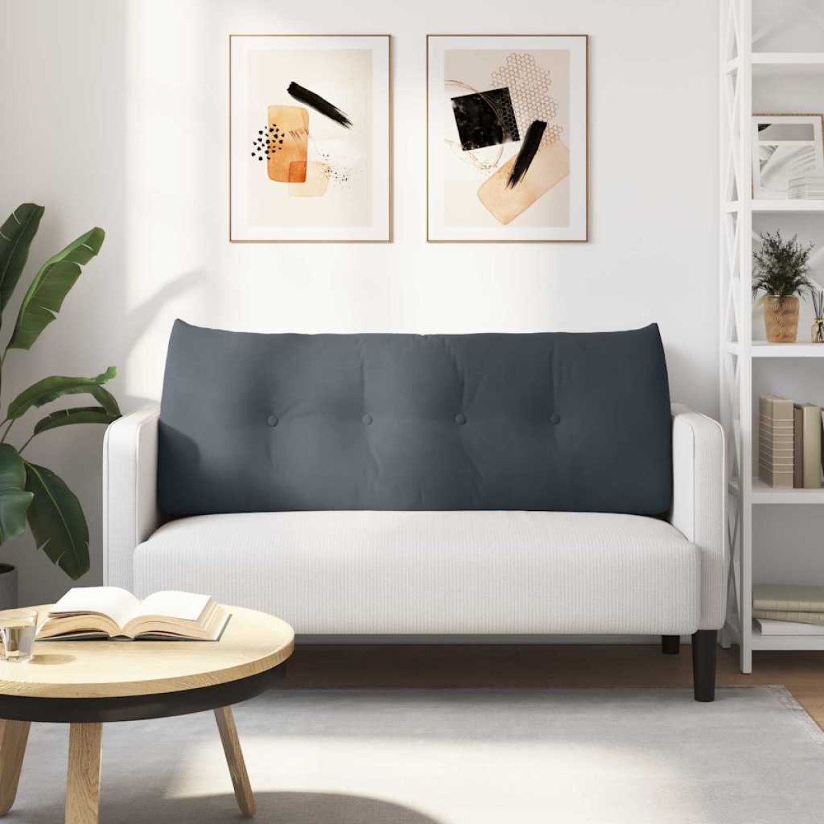 vidaXL Μαξιλάρι Πλάτης Σκούρο Γκρι 120 x 24 x 50 εκ Βελούδο