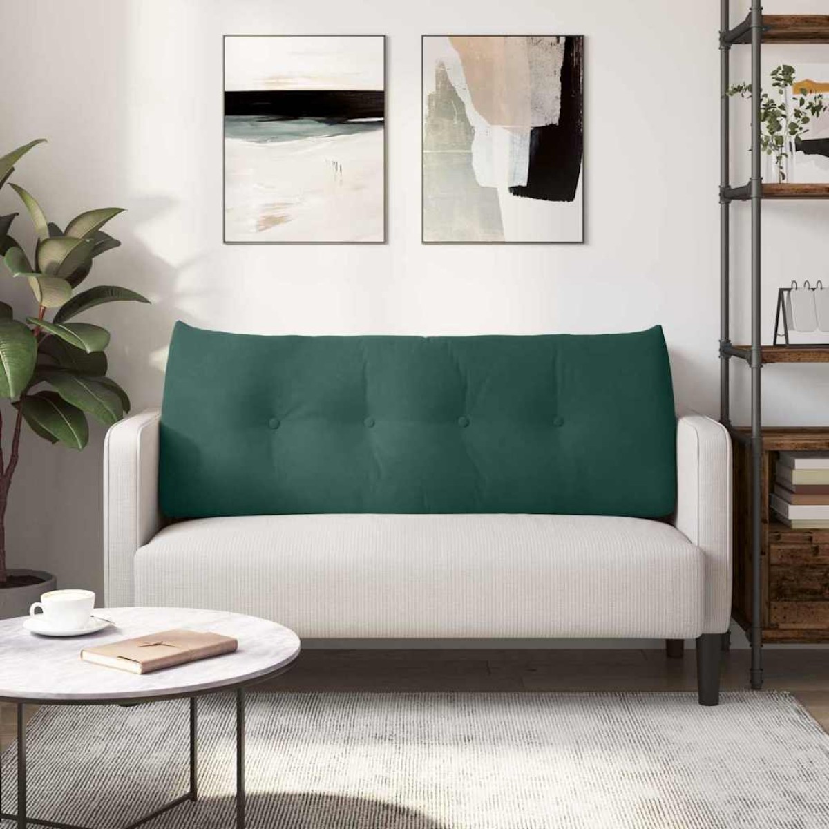 vidaXL Μαξιλάρι Πλάτης Σκούρο Πράσινο 120 x 24 x 50 εκ Βελούδο