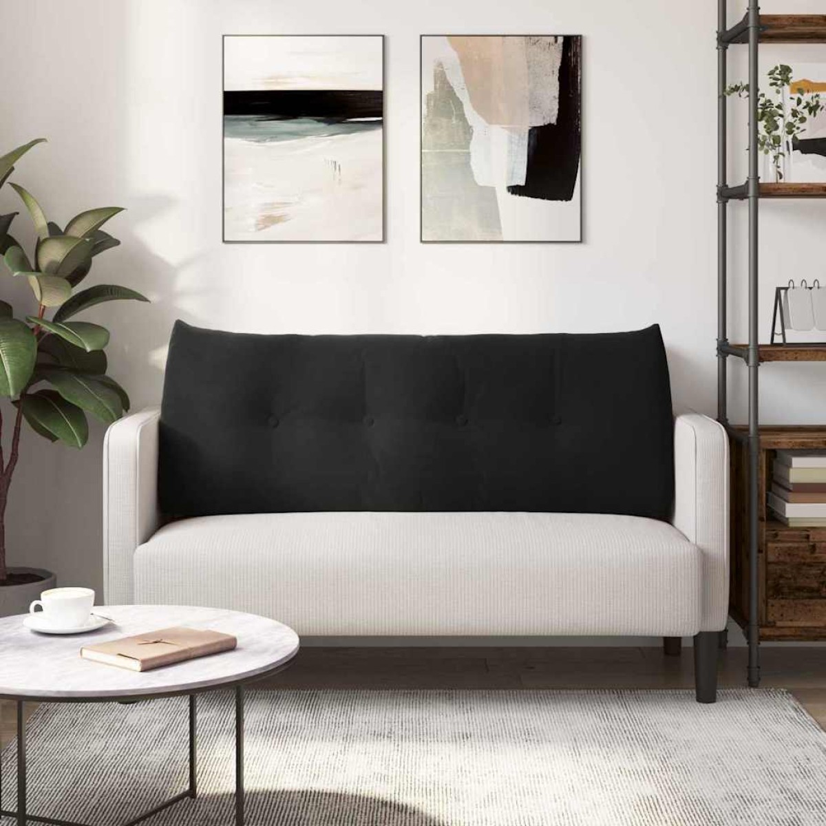 vidaXL Μαξιλάρι Πλάτης Μαύρο 120 x 24 x 50 εκ Βελούδο