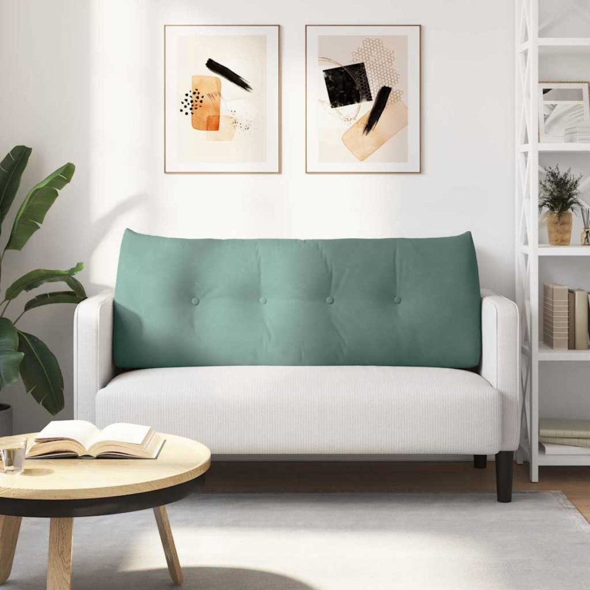 vidaXL Μαξιλάρι Πλάτης Θαλασσί 120 x 24 x 50 εκ Βελούδο