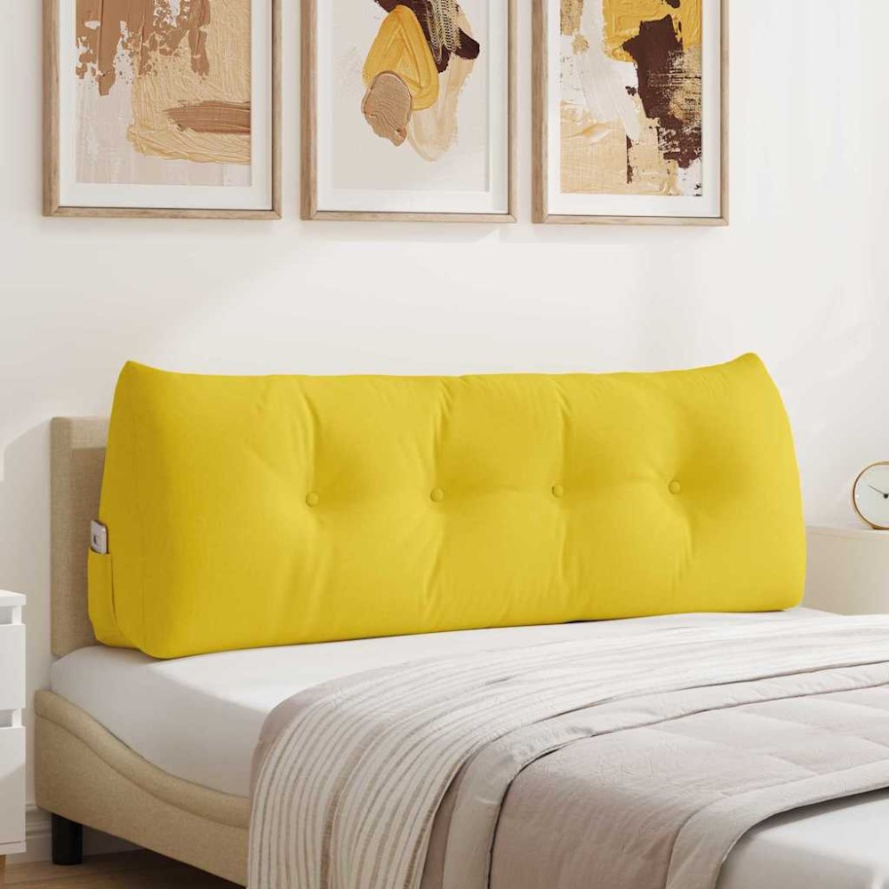 vidaXL Μαξιλάρι Πλάτης Απαλό Κίτρινο 140 x 24 x 50 εκ ύφασμα