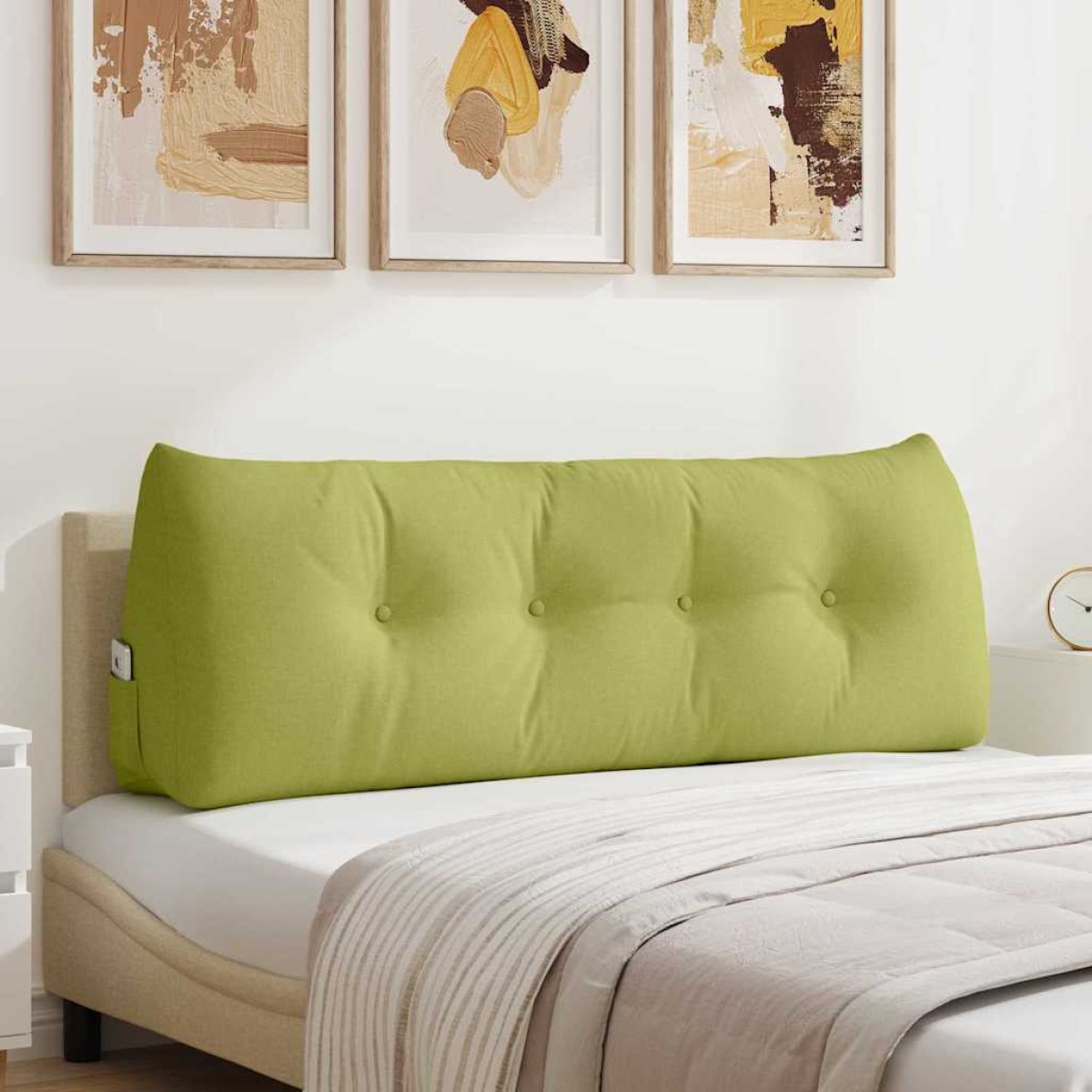 vidaXL Μαξιλάρι Πλάτης Ανοιχτό Πράσινο 140 x 24 x 50 εκ ύφασμα