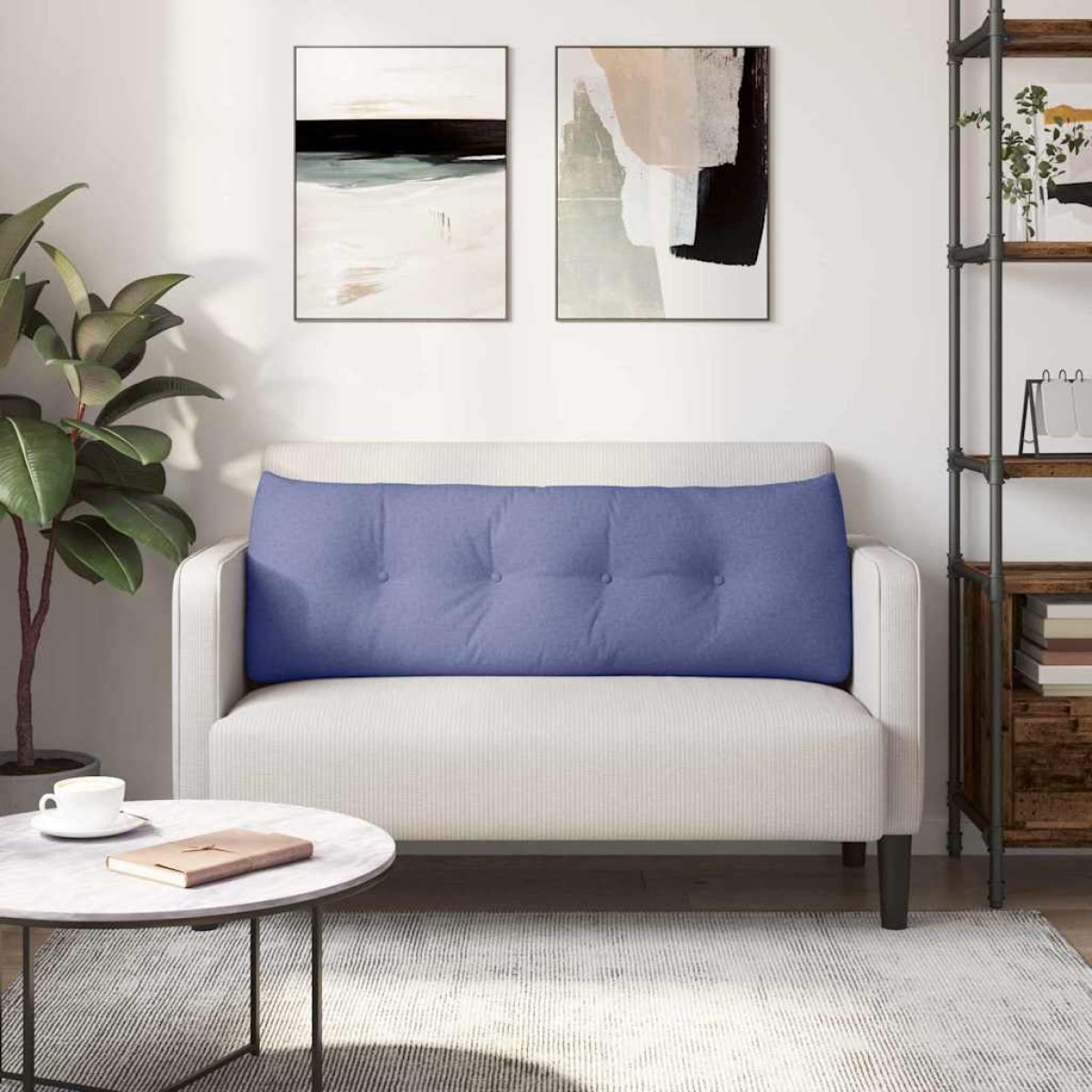 vidaXL Μαξιλάρι Πλάτης Μπλε τζην 140 x 24 x 50 εκ ύφασμα
