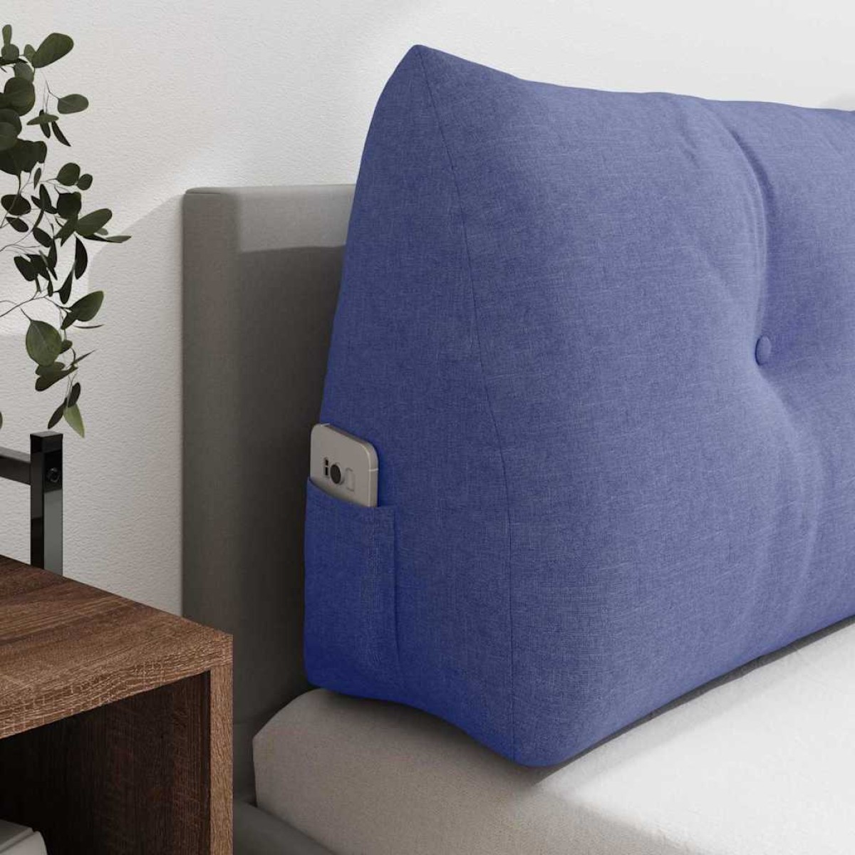 vidaXL Μαξιλάρι Πλάτης Μπλε τζην 140 x 24 x 50 εκ ύφασμα