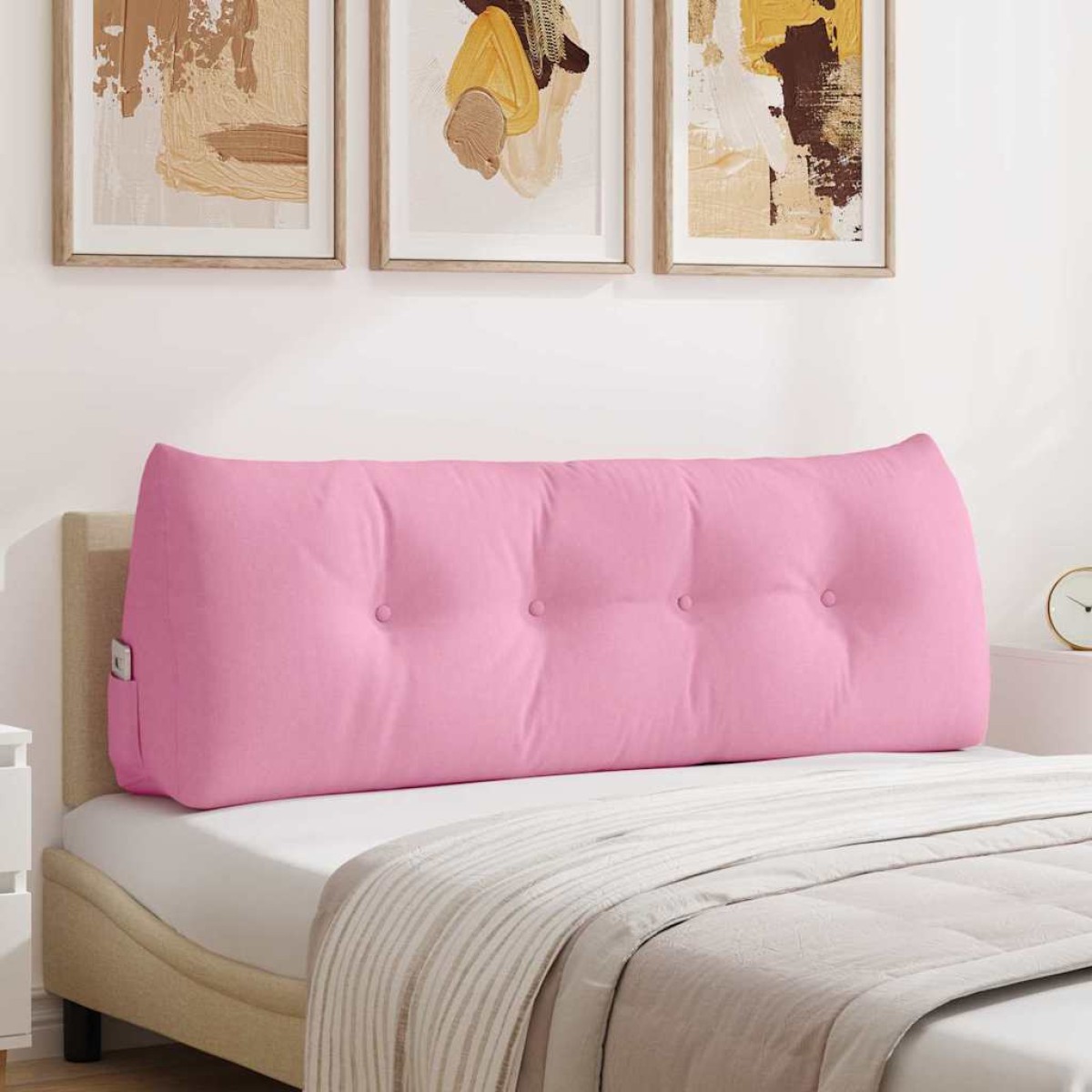 vidaXL Μαξιλάρι Πλάτης Ροζ 140 x 24 x 50 εκ ύφασμα