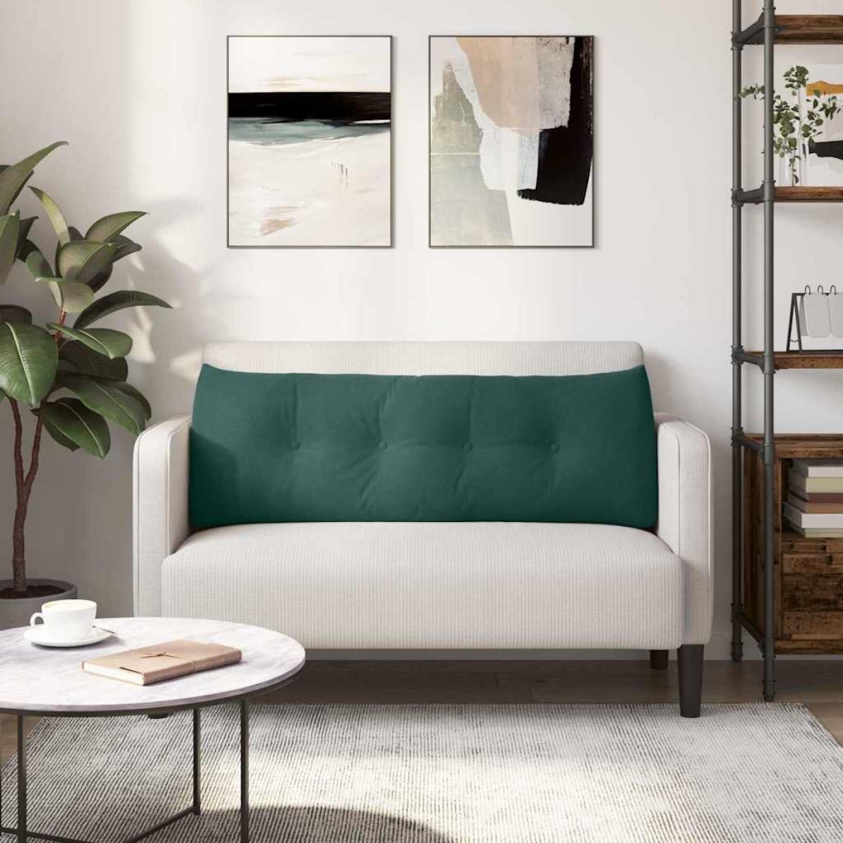 vidaXL Μαξιλάρι Πλάτης Σκούρο Πράσινο 140 x 24 x 50 εκ Βελούδο
