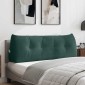 vidaXL Μαξιλάρι Πλάτης Σκούρο Πράσινο 140 x 24 x 50 εκ Βελούδο