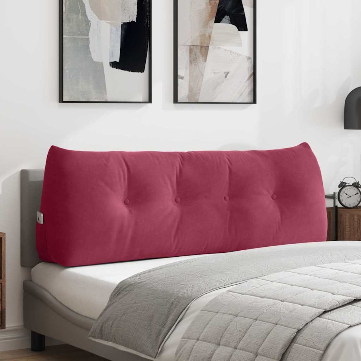 vidaXL Μαξιλάρι Πλάτης Κόκκινο 140 x 24 x 50 εκ Βελούδο