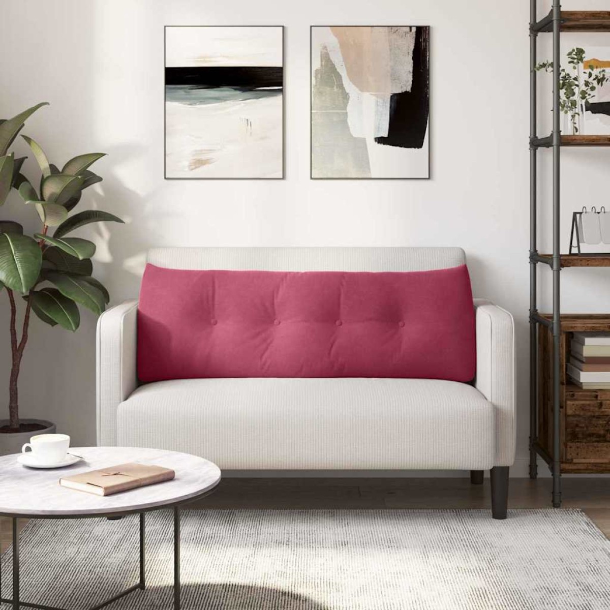 vidaXL Μαξιλάρι Πλάτης Κόκκινο 140 x 24 x 50 εκ Βελούδο