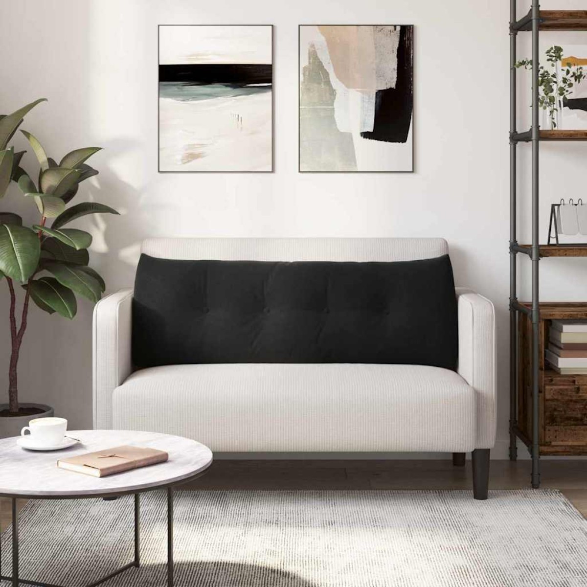 vidaXL Μαξιλάρι Πλάτης Μαύρο 140 x 24 x 50 εκ Βελούδο