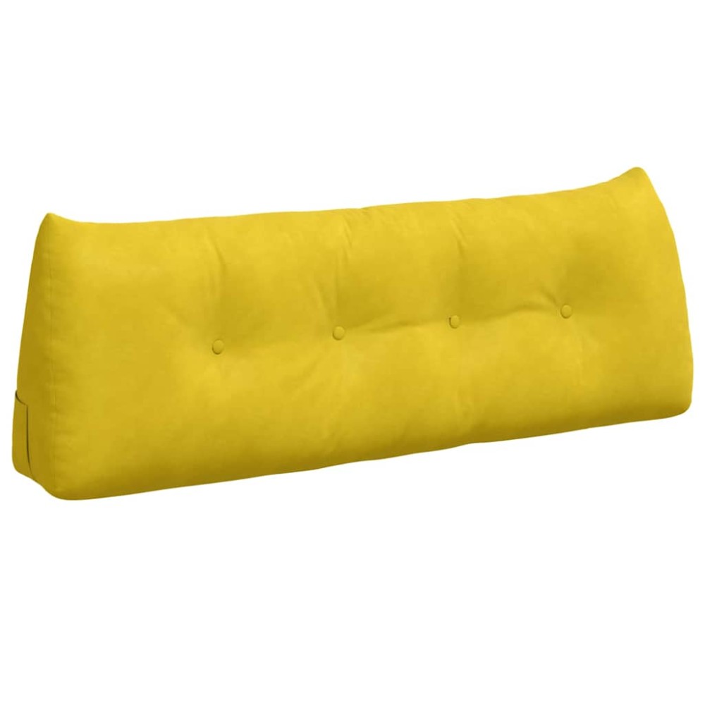 vidaXL Μαξιλάρι Πλάτης Κίτρινο 140 x 24 x 50 εκ Βελούδο