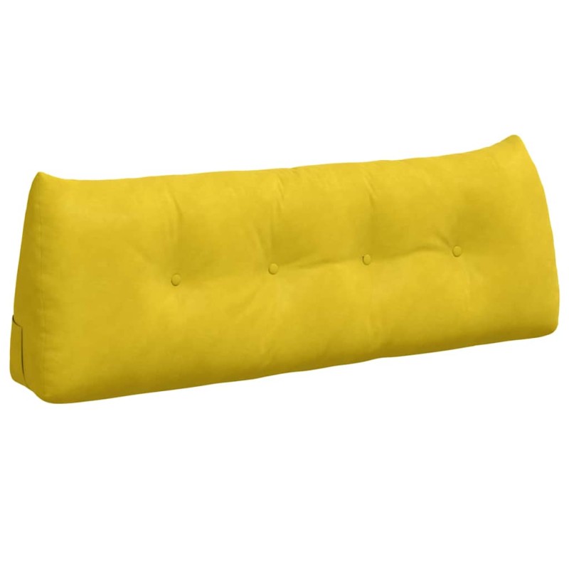 vidaXL Μαξιλάρι Πλάτης Κίτρινο 140 x 24 x 50 εκ Βελούδο