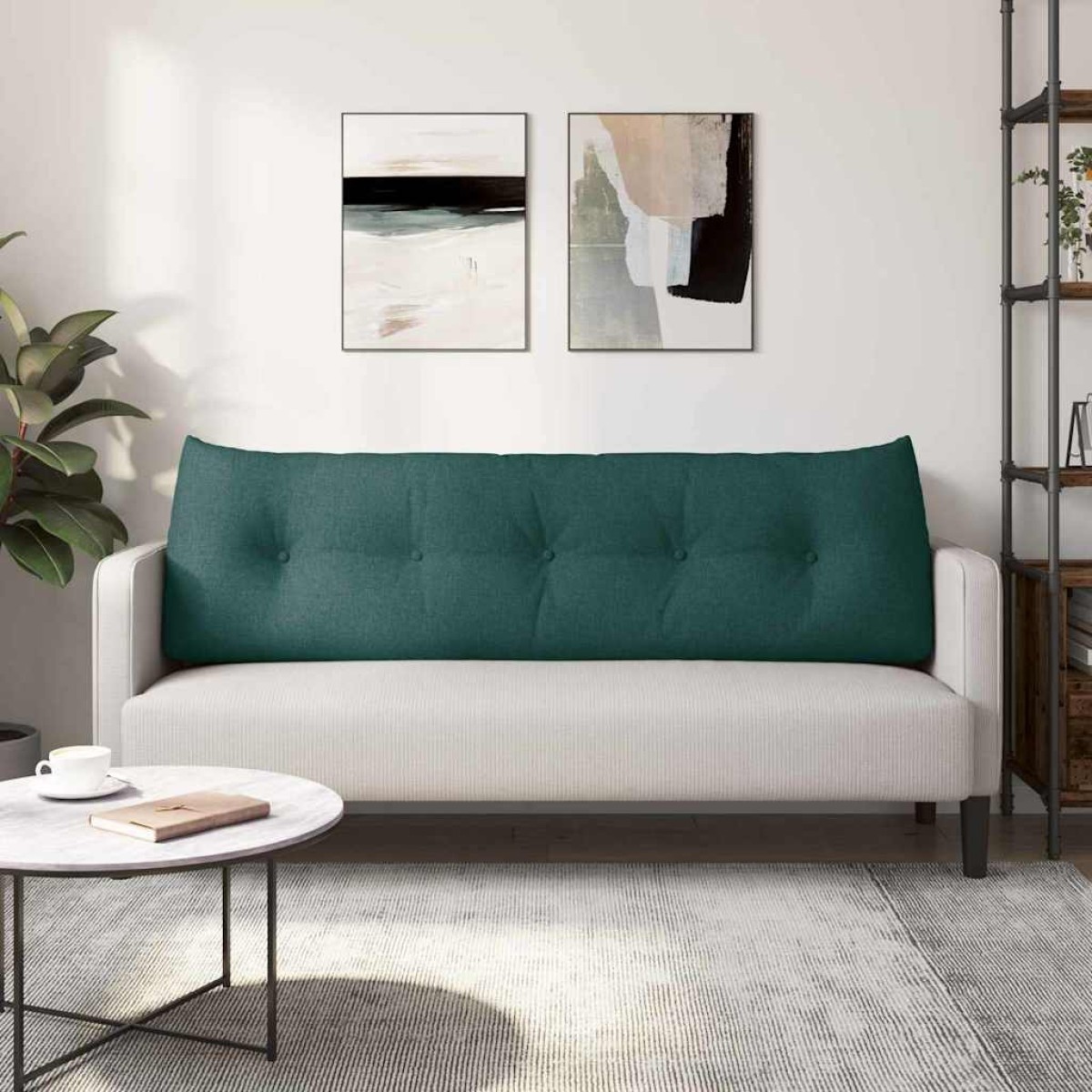 vidaXL Μαξιλάρι Πλάτης Σκούρο Πράσινο 160 x 24 x 50 εκ ύφασμα