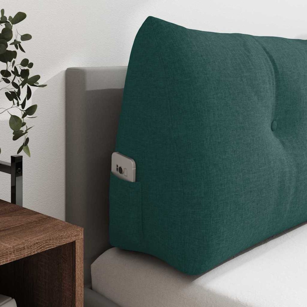 vidaXL Μαξιλάρι Πλάτης Σκούρο Πράσινο 160 x 24 x 50 εκ ύφασμα