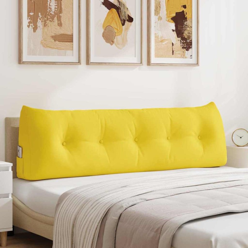 vidaXL Μαξιλάρι Πλάτης Απαλό Κίτρινο 160 x 24 x 50 εκ ύφασμα