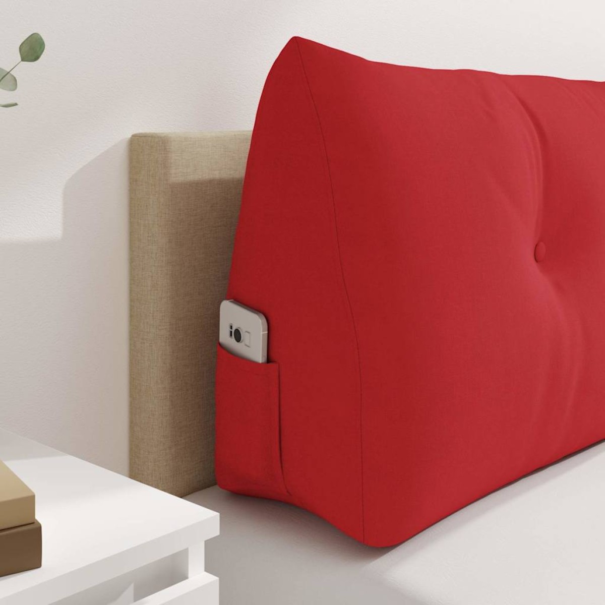 vidaXL Μαξιλάρι Πλάτης Κόκκινο 160 x 24 x 50 εκ ύφασμα