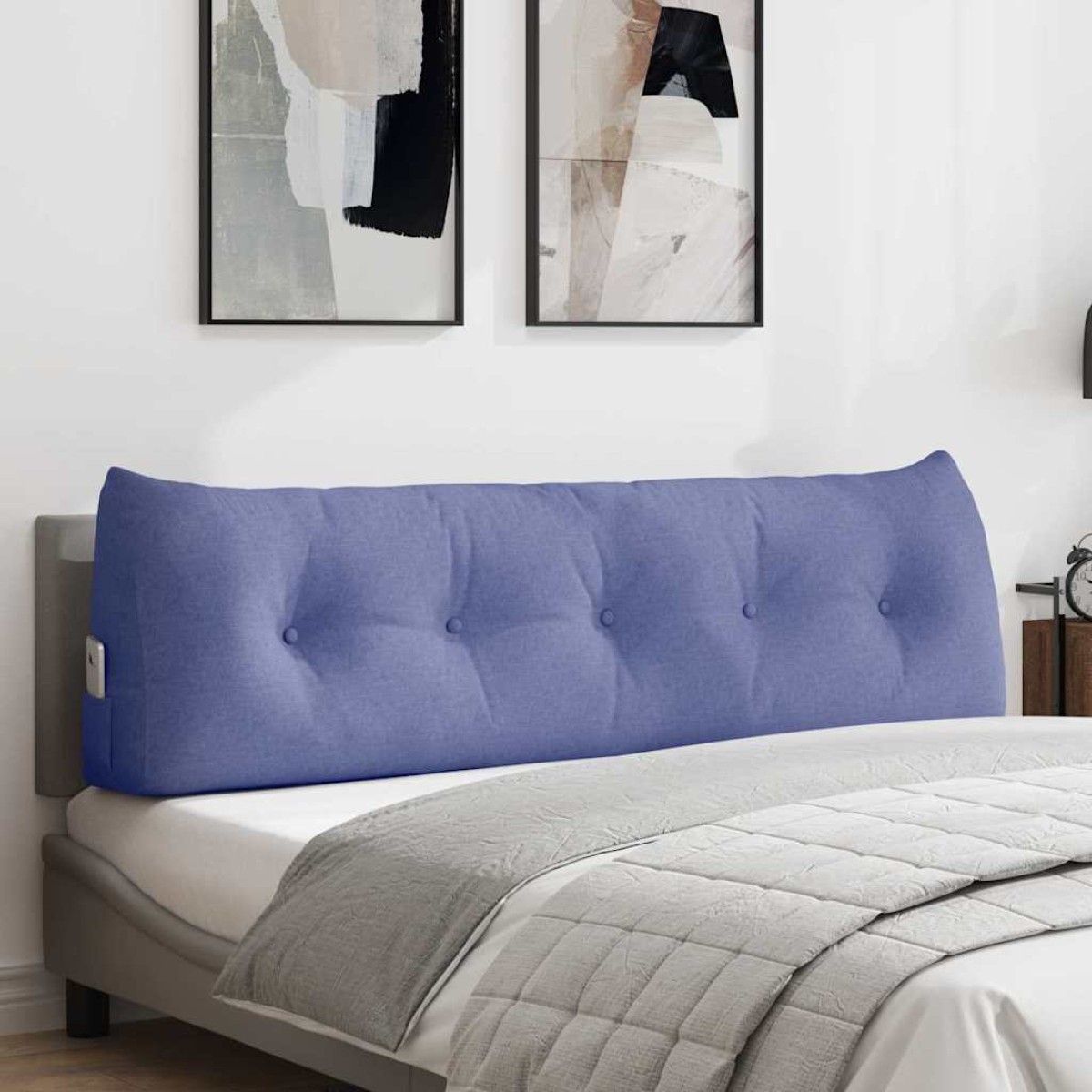 vidaXL Μαξιλάρι Πλάτης Μπλε τζην 160 x 24 x 50 εκ ύφασμα