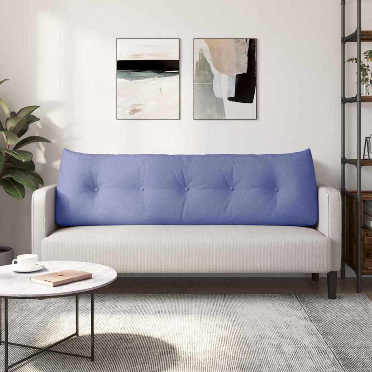vidaXL Μαξιλάρι Πλάτης Μπλε τζην 160 x 24 x 50 εκ ύφασμα