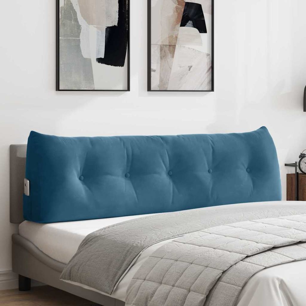 vidaXL Μαξιλάρι Πλάτης Μπλε 160 x 24 x 50 εκ Βελούδο