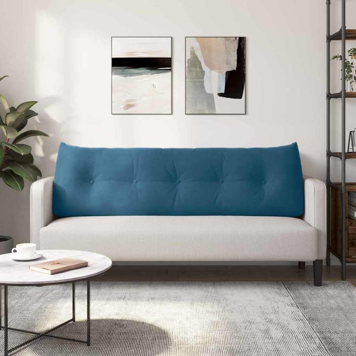 vidaXL Μαξιλάρι Πλάτης Μπλε 160 x 24 x 50 εκ Βελούδο