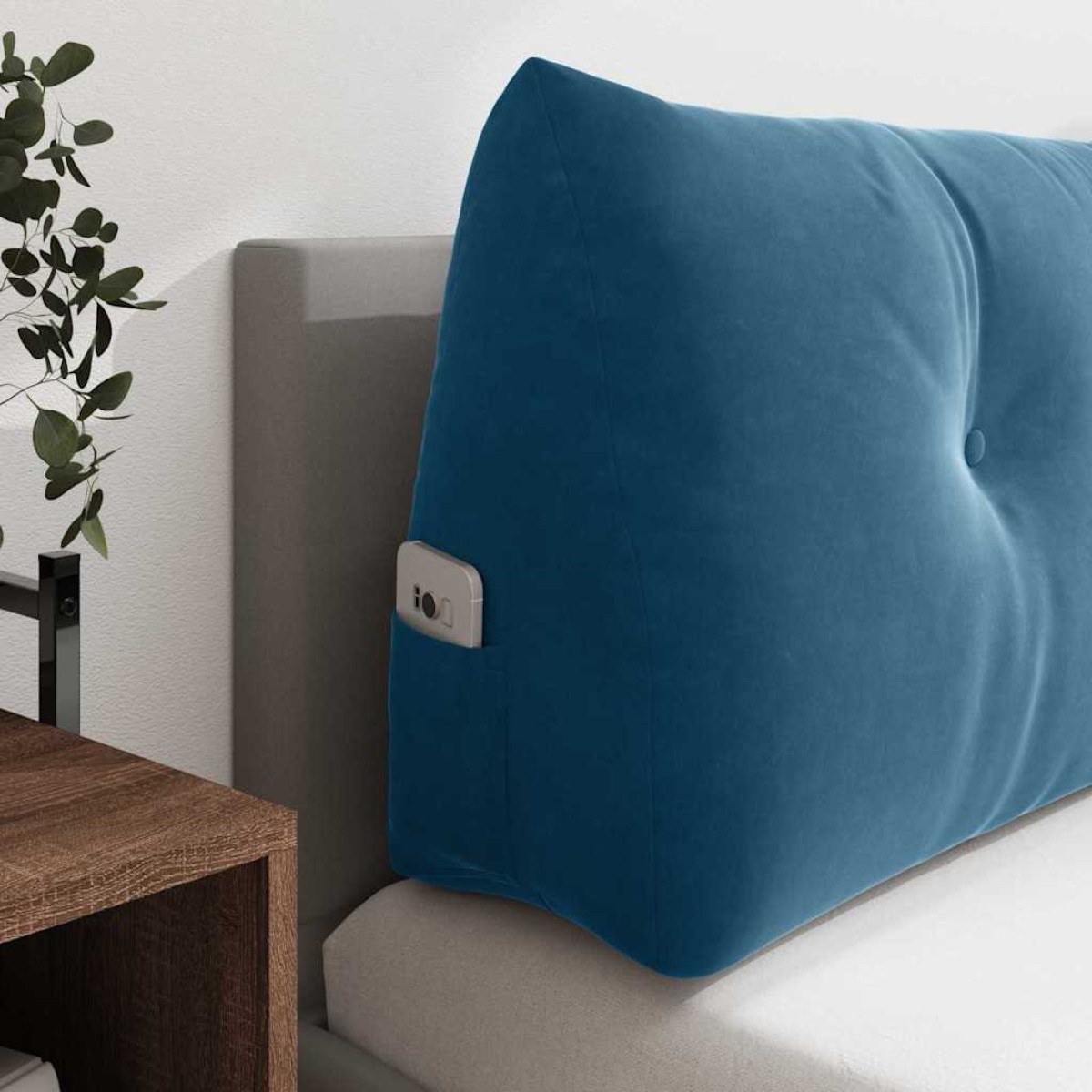 vidaXL Μαξιλάρι Πλάτης Μπλε 160 x 24 x 50 εκ Βελούδο
