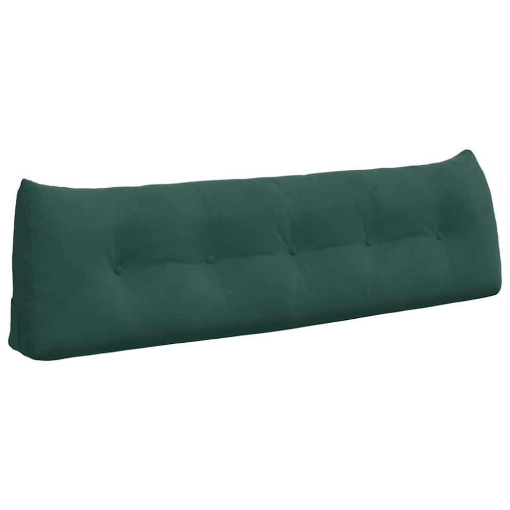 vidaXL Μαξιλάρι Πλάτης Σκούρο Πράσινο 160 x 24 x 50 εκ Βελούδο