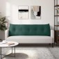 vidaXL Μαξιλάρι Πλάτης Σκούρο Πράσινο 160 x 24 x 50 εκ Βελούδο