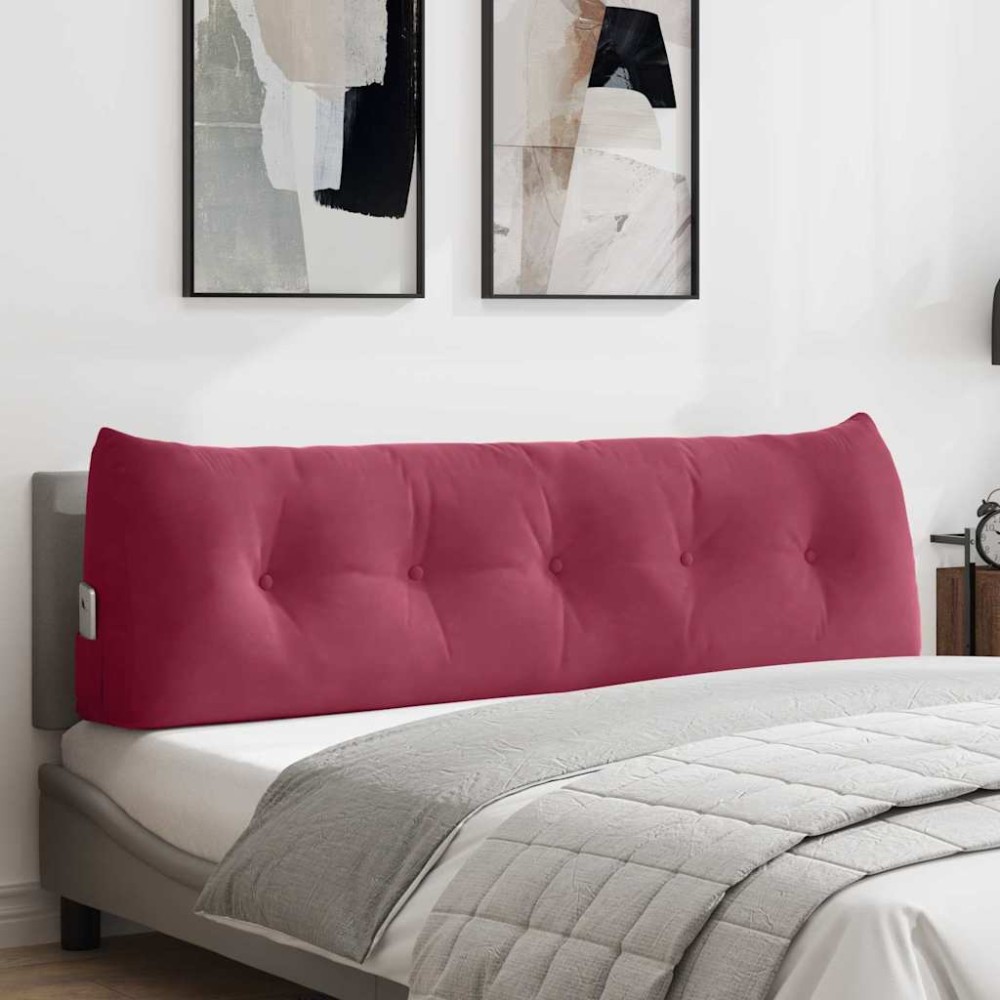 vidaXL Μαξιλάρι Πλάτης Κόκκινο 160 x 24 x 50 εκ Βελούδο