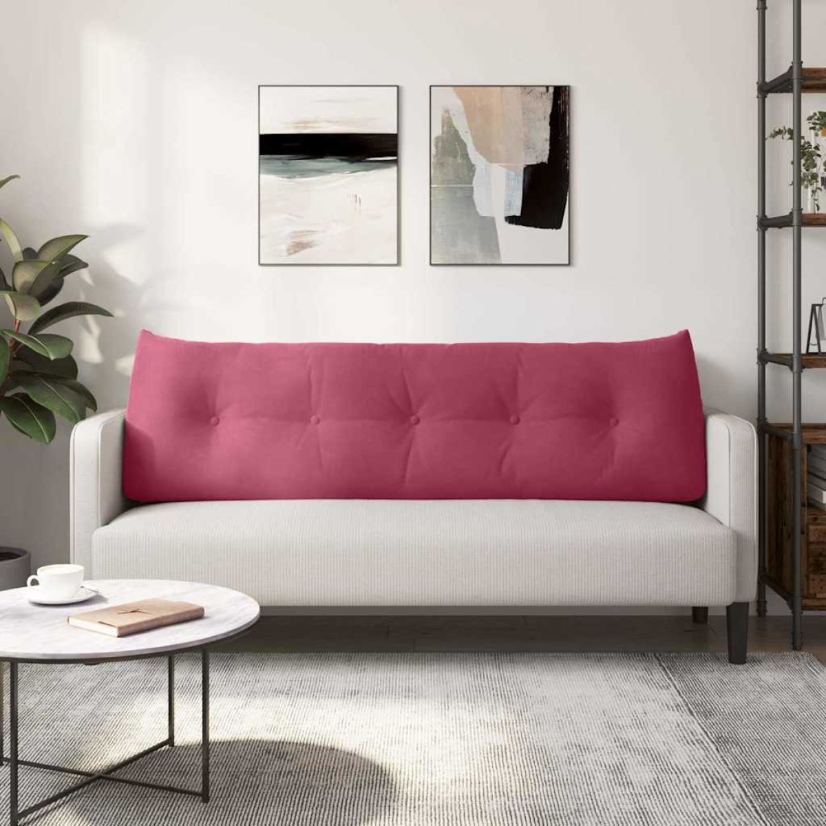 vidaXL Μαξιλάρι Πλάτης Κόκκινο 160 x 24 x 50 εκ Βελούδο