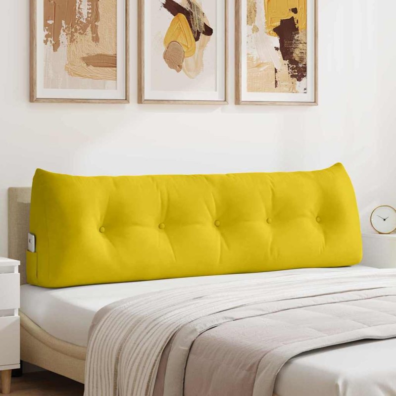 vidaXL Μαξιλάρι Πλάτης Κίτρινο 160 x 24 x 50 εκ Βελούδο