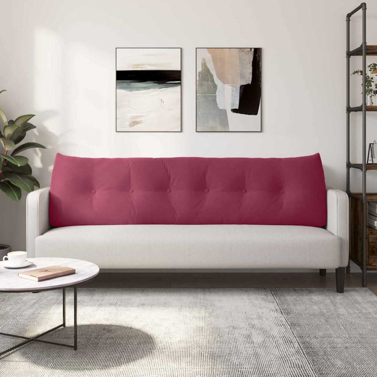 vidaXL Μαξιλάρι Πλάτης Κόκκινο 180 x 24 x 50 εκ Βελούδο