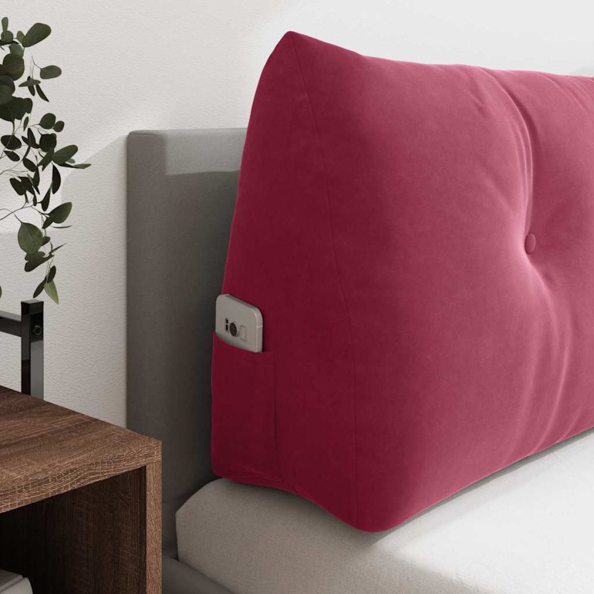 vidaXL Μαξιλάρι Πλάτης Κόκκινο 180 x 24 x 50 εκ Βελούδο