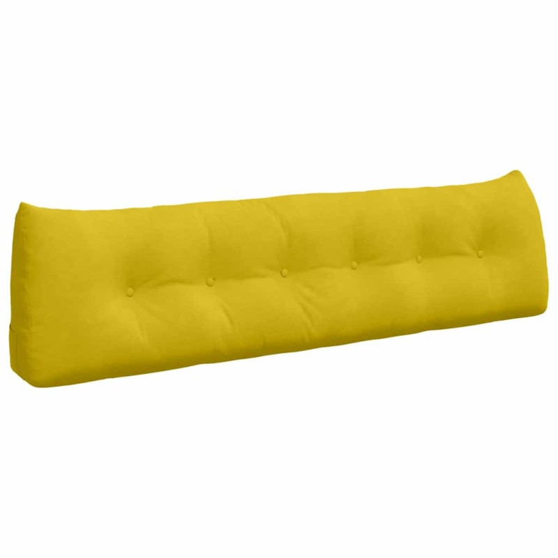 vidaXL Μαξιλάρι Πλάτης Κίτρινο 180 x 24 x 50 εκ Βελούδο
