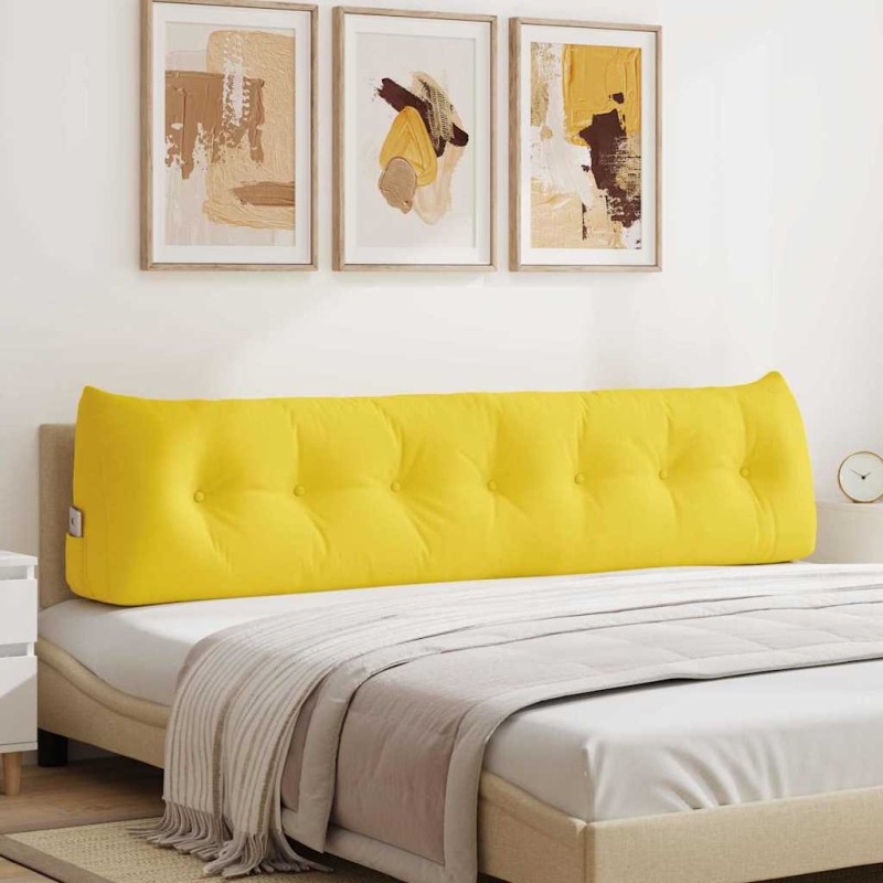 vidaXL Μαξιλάρι Πλάτης Απαλό Κίτρινο 200 x 24 x 50 εκ ύφασμα