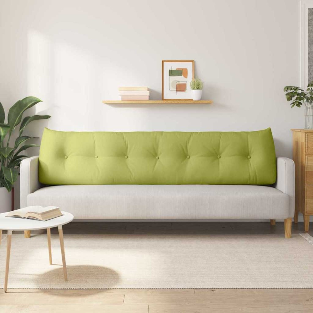 vidaXL Μαξιλάρι Πλάτης Ανοιχτό Πράσινο 200 x 24 x 50 εκ ύφασμα