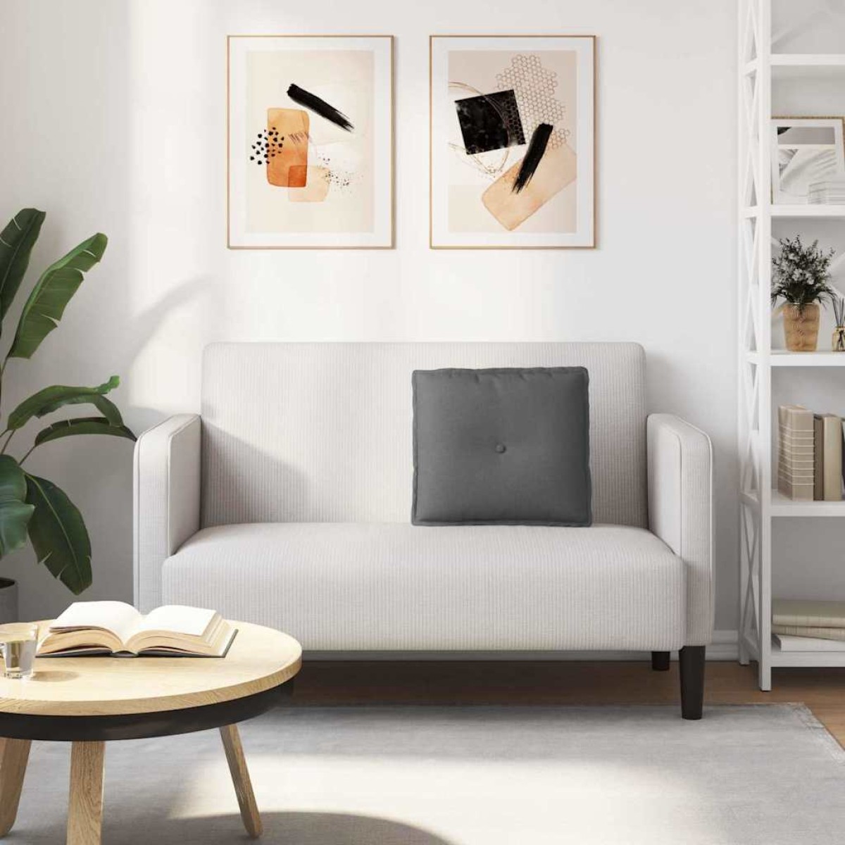vidaXL Μαξιλάρι Πλάτης Σκούρο Γκρι 50 x 19 x 45 εκ ύφασμα