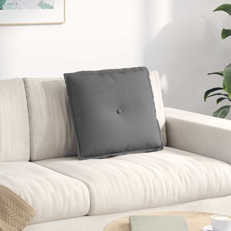 vidaXL Μαξιλάρι Πλάτης Σκούρο Γκρι 50 x 19 x 45 εκ ύφασμα