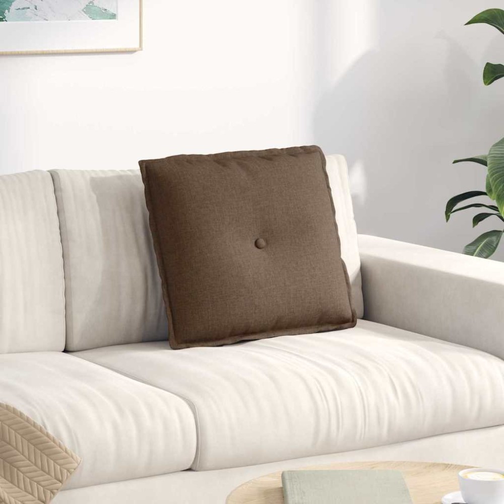 vidaXL Μαξιλάρι Πλάτης Καφέ 50 x 19 x 45 εκ ύφασμα