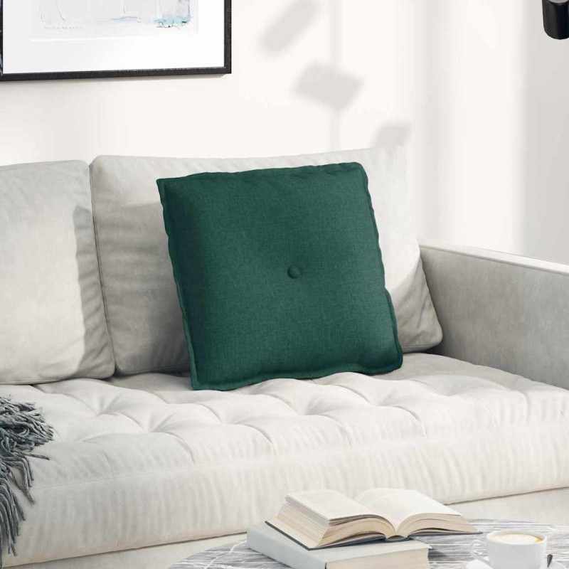 vidaXL Μαξιλάρι Πλάτης Σκούρο Πράσινο 50 x 19 x 45 εκ ύφασμα